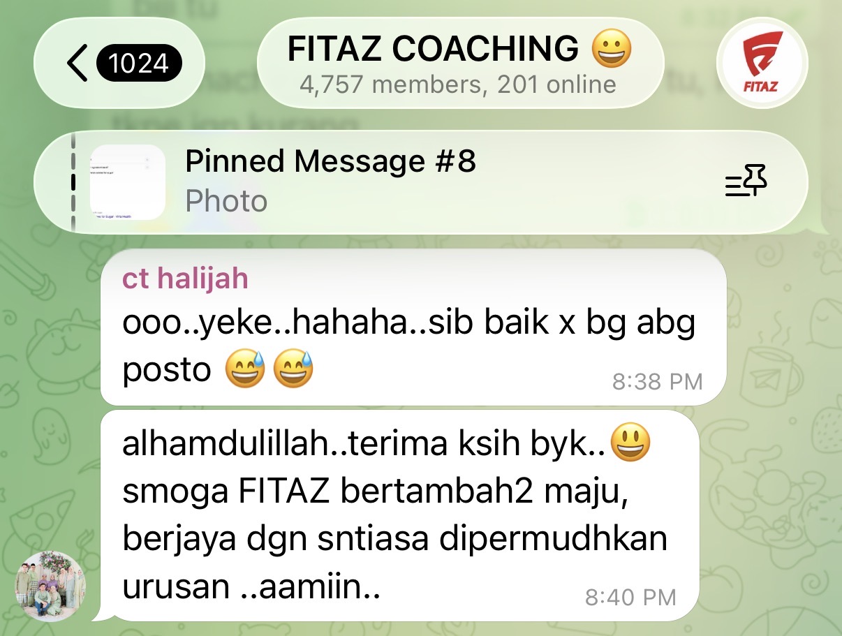 Maklum balas dan penghargaan daripada ahli komuniti FITAZ
