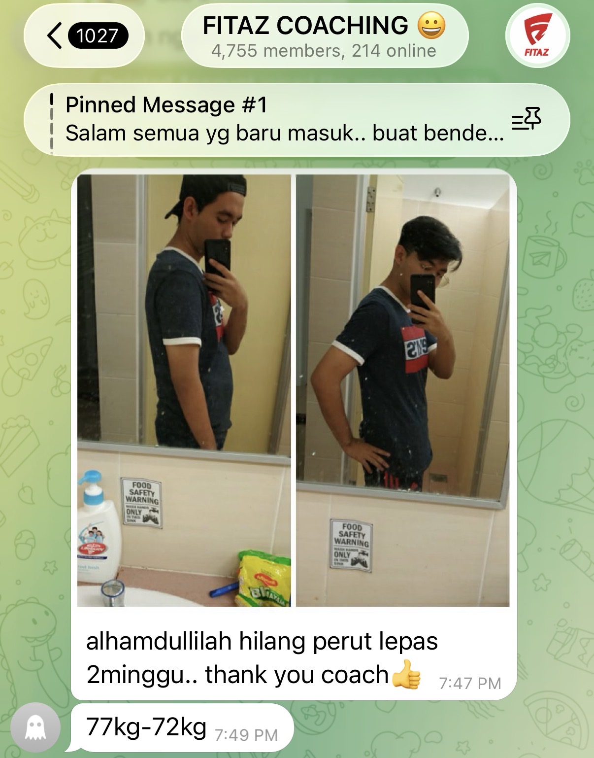 Perkongsian hasil ahli komuniti FITAZ Coaching