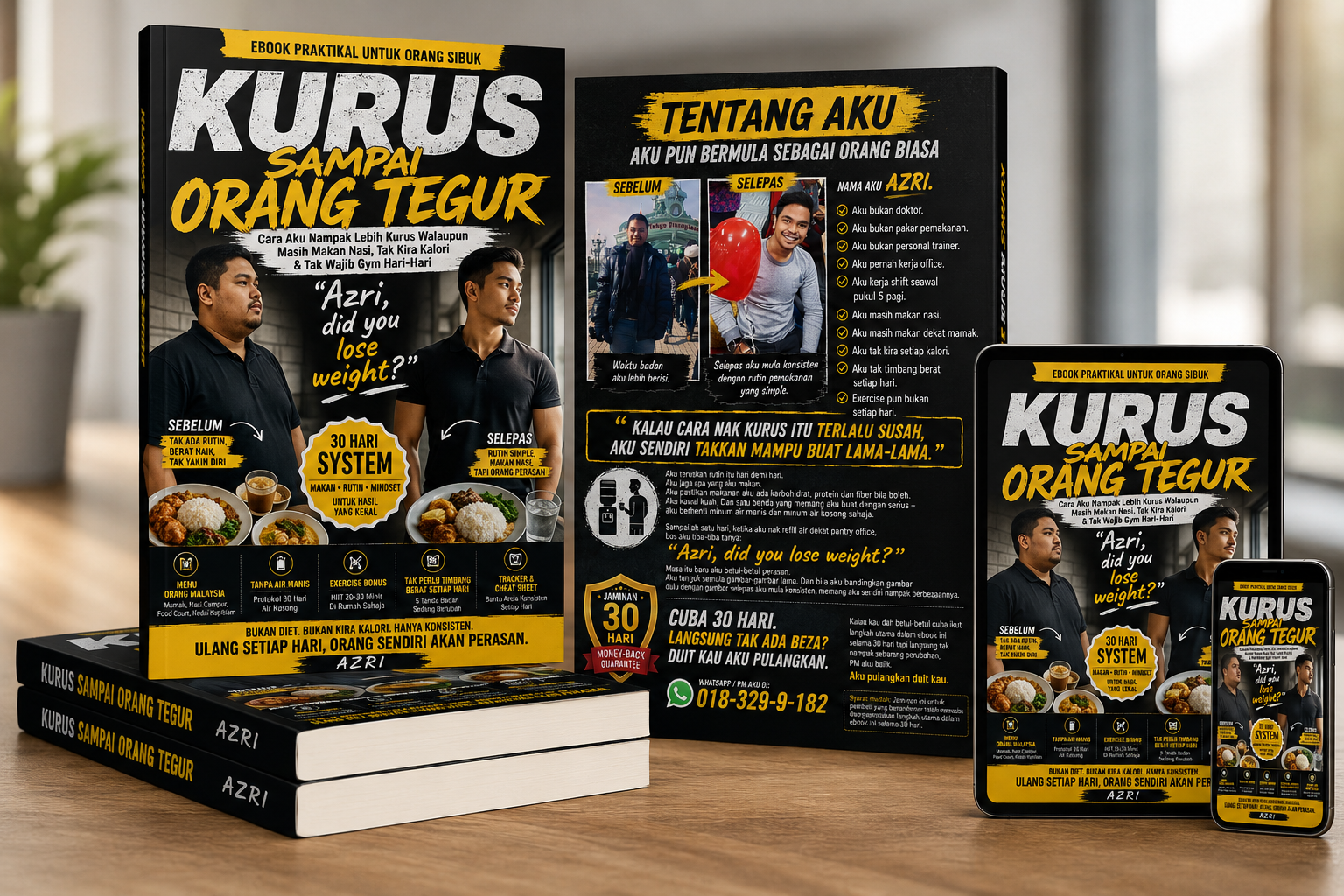 Mockup ebook Kurus Sampai Orang Tegur