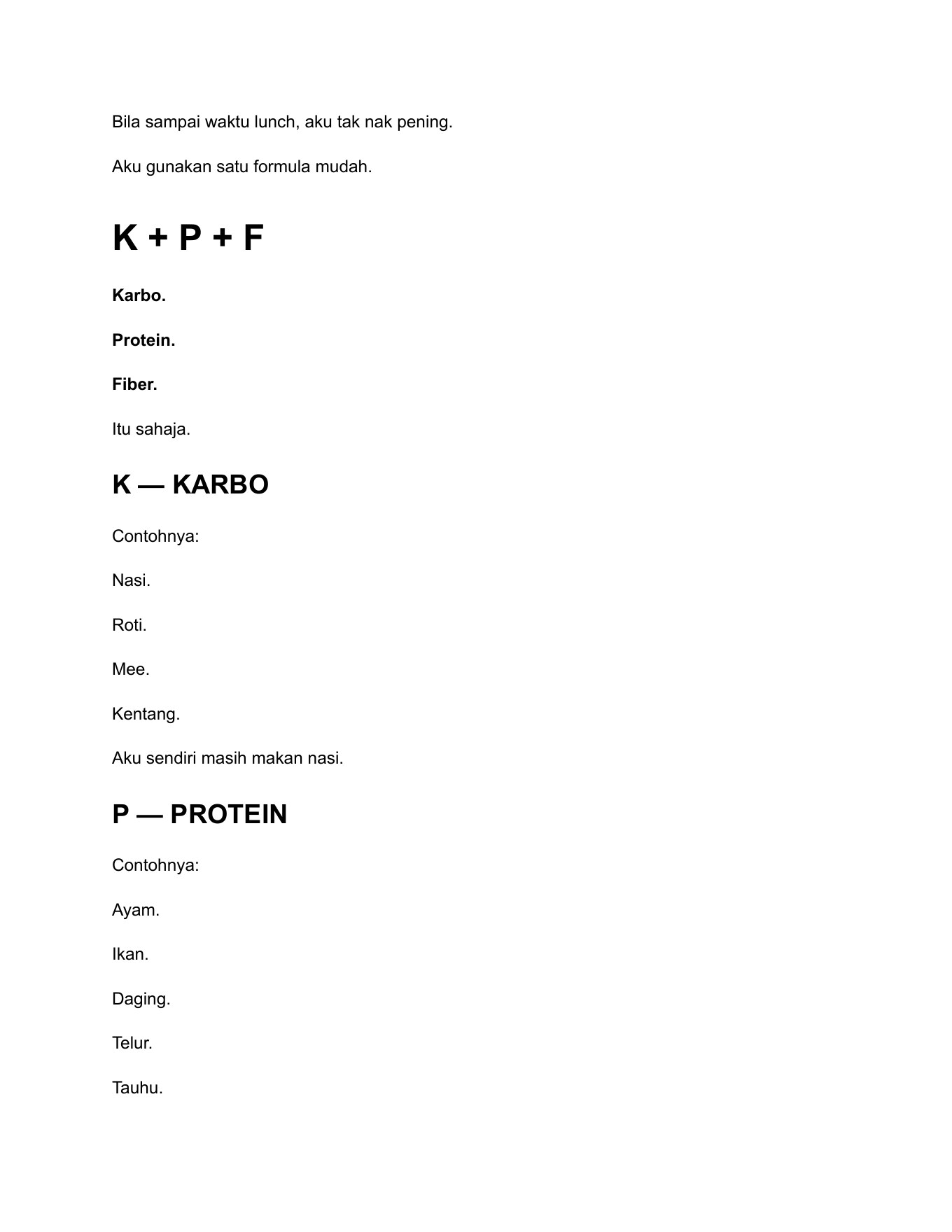 Preview Formula KPF dalam ebook Kurus Sampai Orang Tegur